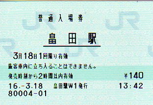 畠田駅 MR12W型